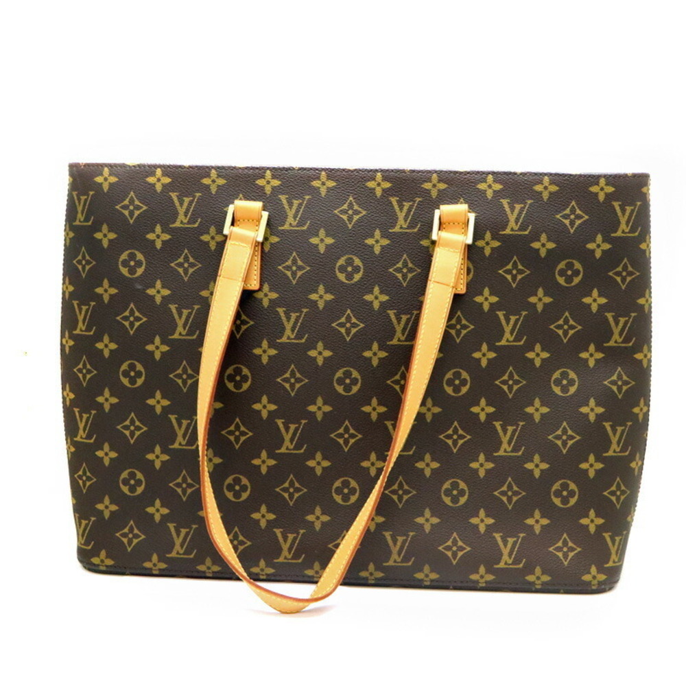LOUIS VUITTON Luco Shoulder Bag Monogram Canvas Tote Brown LV